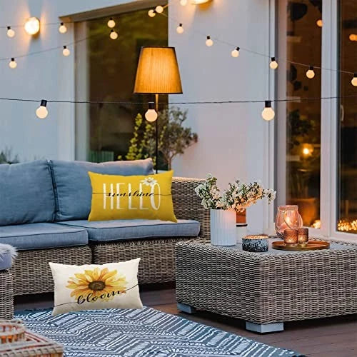 Sunflower Pillow Covers 12x20 Set of 4 Summer 20" x 12" (Pack of 4) B-summer 07