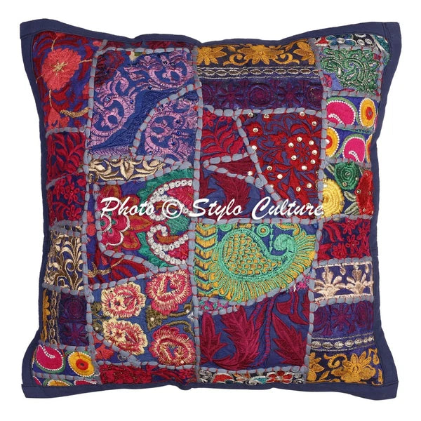 Indian Cotton Floral 40cm Couch Vintage Patchwork Bohemian Throw Pillow Covers