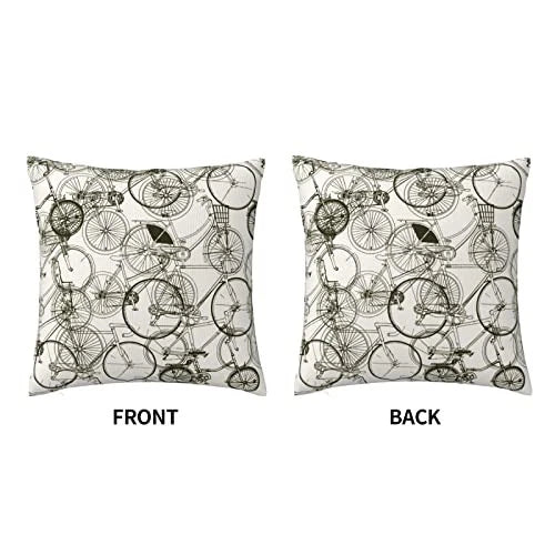 Throw Pillow Covers Vintage Bikes Square Pillowcases for Home Decor Sofa Car
