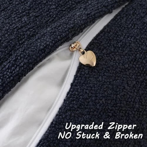 Pack of 2 Decorative Throw Pillow Covers 12x20 20" x 12" (Pack of 2) Navy Blue