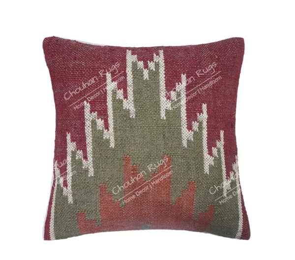 Decorative Turkish Kilim Pillow Cover 2 Set of 18" Handmade Vintage Sofa Cushion
