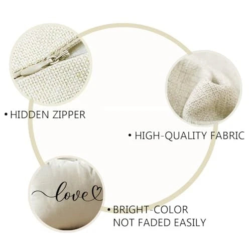 Love You Lumbar Throw Pillow Covers Love Gift for 20" x 12" (Pack of 1) Beige