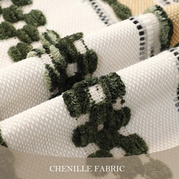 Set of 2 Boho Throw Pillow Covers 18x18 inch Woven Tufted Farmhouse Pillows C...