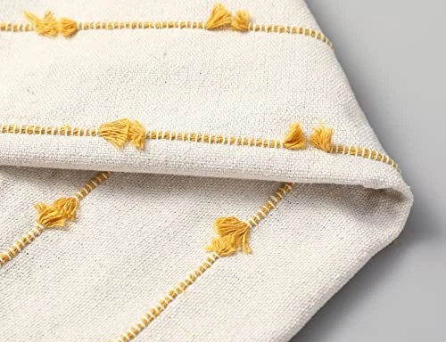 Set of 2 Boho Lumbar Throw Pillow Covers 20" x 12" (Pack of 2) Yellow