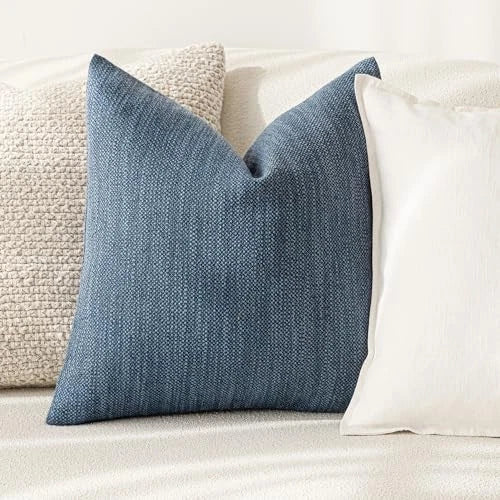 Set of 2 Decorative Textured Burlap Linen Throw 20" x 12" (Pack of 2) Indigo