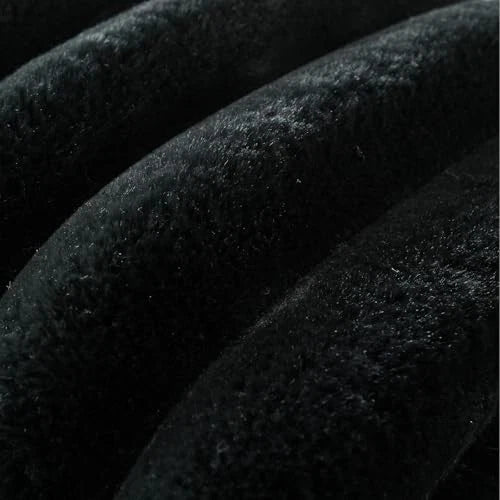 Faux Fur Throw Pillow Covers 26x26 Inch Set of 26" x 26" (Pack of 2) Black