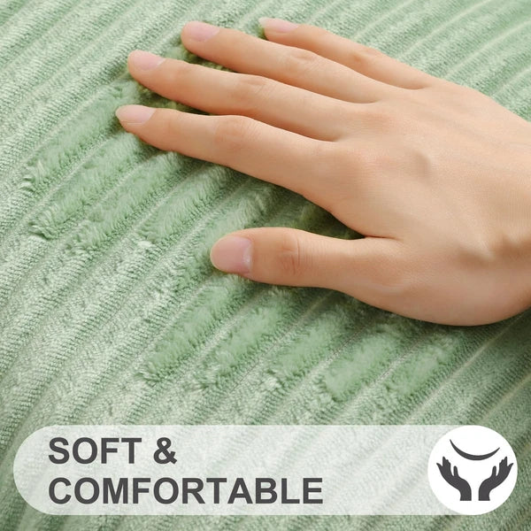 Simmore Decorative Throw Pillow Covers 24x24 Set of 2, Soft Natural Plush Fla...