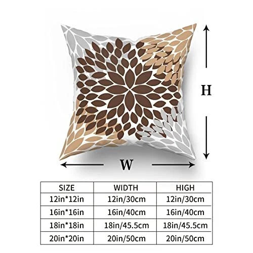 Dahlia Brown Pillow Covers 18X18 In Coffee Colored Grey 18x18 Inches Dark Brown