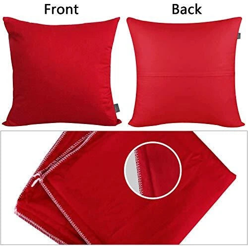 4-Pack 100% Cotton Comfortable Solid Decorative Throw 20x20inch/50x50cm Red