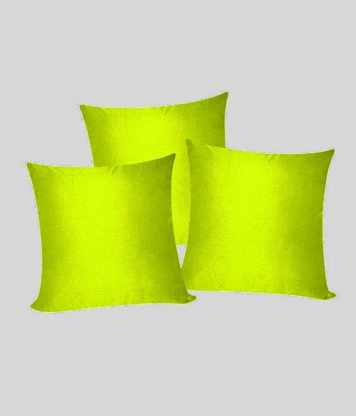 3 x Plain Satin 24x24 Lemon Cushion Cover / Pillow Cases /Sofa Décor