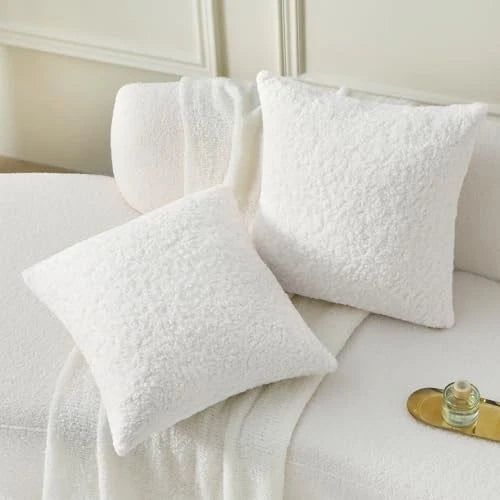 Throw Pillow Covers 22x22 Inch Set of 22" x 22" (Pack of 2) Cream White
