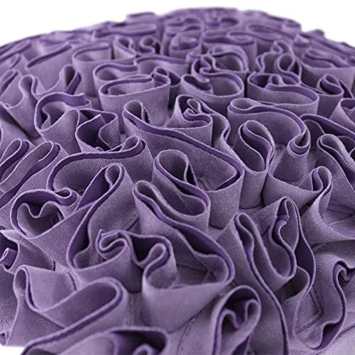 Light Throw Pillow Covers 18x18 Inch Decorative 3D Flower Square Velvet Purple