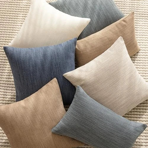 Set of 2 Decorative Textured Burlap Linen Throw 20" x 12" (Pack of 2) Indigo