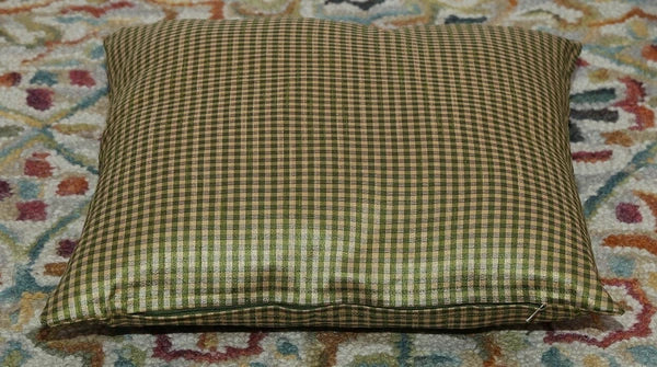 Ethnic 16 " Striped Indian Dupioni Brocade Silk Pillow/Cushion Cover Olive Green