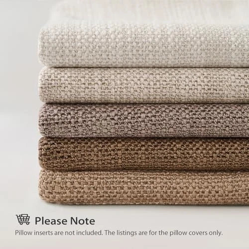 Set of 2 Pillow Covers 22 x 22 inches 22" x 22" (Pack of 2) Light Beige