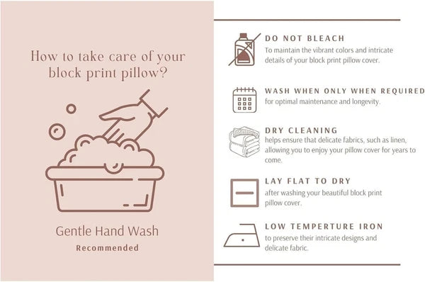 Handmade Block Print 16X16 Inch Duck Canvas Cotton Throw Pillowcase Cushion C...