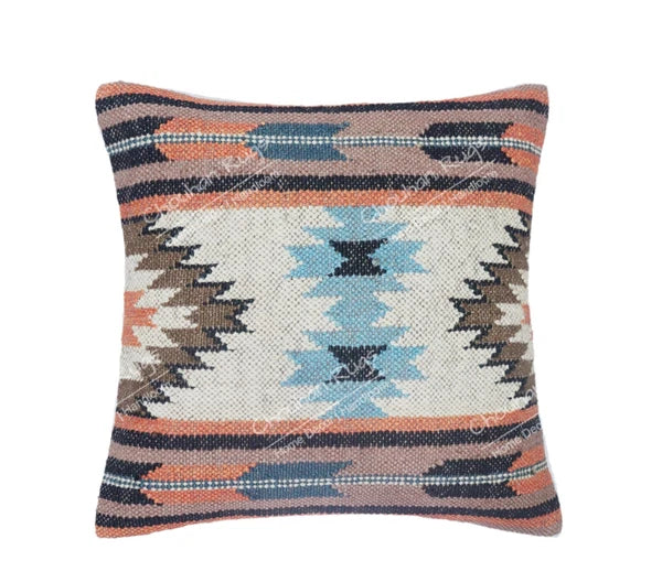 Decorative Turkish Kilim Pillow Cover 2 Set of 18" Handmade Vintage Sofa Cushion