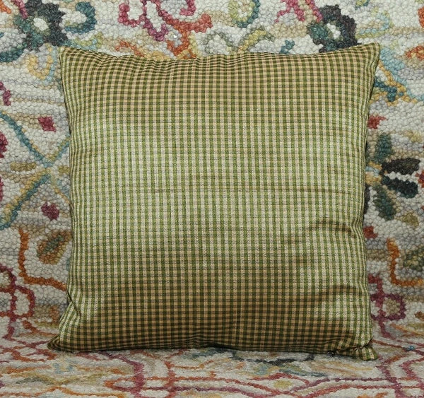 Ethnic 16 " Striped Indian Dupioni Brocade Silk Pillow/Cushion Cover Olive Green