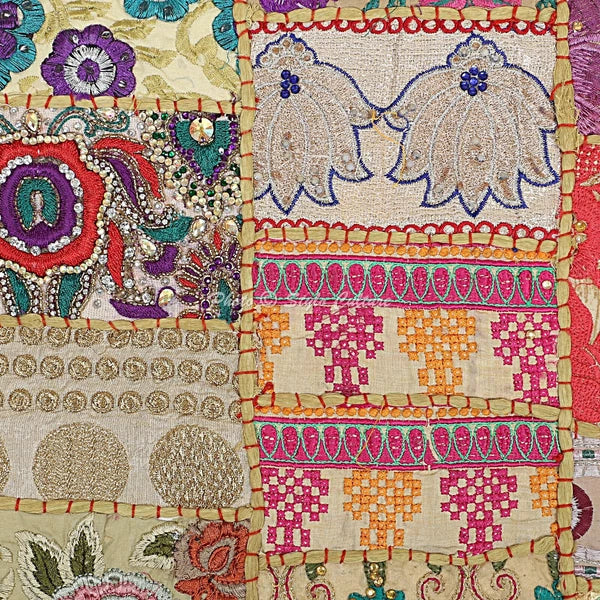 Brown Cushion Cover Vintage Gypsy Handmade Boho Tribal Ethnic Hippie Pillow