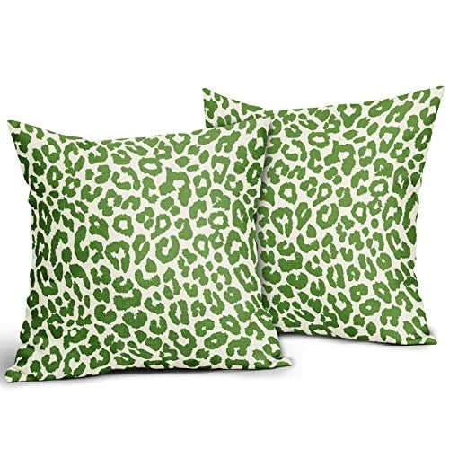 Leopard Print Pillow Covers 18x18 Set of 2 18" x 18" (Pack of 2) Lime Green