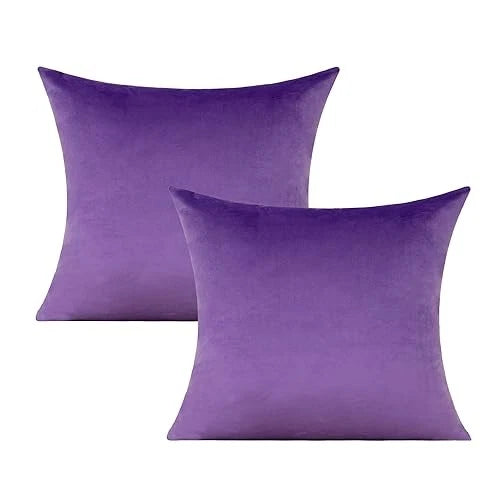 Purple Throw Pillow Covers Decorative 18x18 Set 18" x 18" (Pack of 2) Lavender