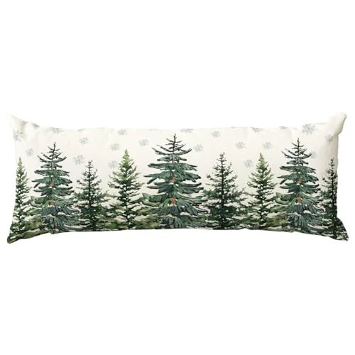 Christmas Trees Snowflake Extra Long Lumbar Pillow 13.8" x 35.4" (Pack of 1)