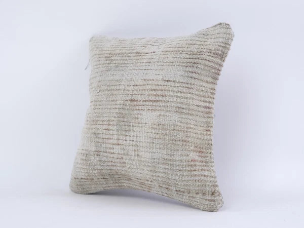 Anatolian Turkish Kilim Pillow, 12x12 Pillow Case, Decorative Pillow Cushion
