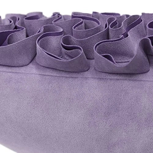 Light Throw Pillow Covers 18x18 Inch Decorative 3D Flower Square Velvet Purple