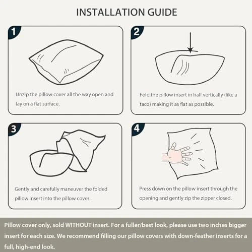 Set of 2 Pillow Covers 22 x 22 inches 22" x 22" (Pack of 2) Light Beige