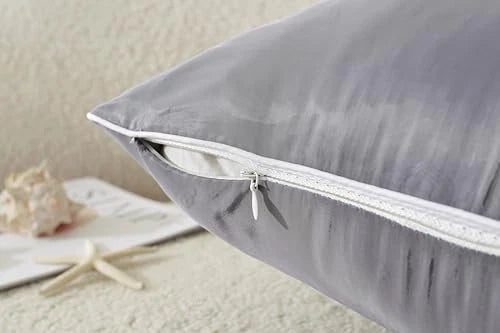 Pack of 2,Dark Grey Outdoor Waterproof Pillow Covers Decorative Farmhouse