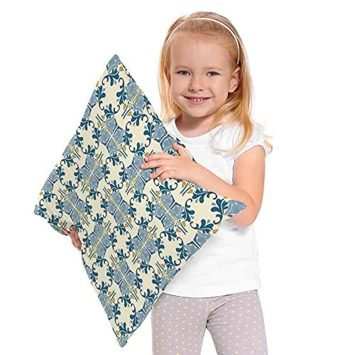 Throw Pillowcases Traditional Ethnic Blue 18" x 18" (Pack of 1) Abstract Floral