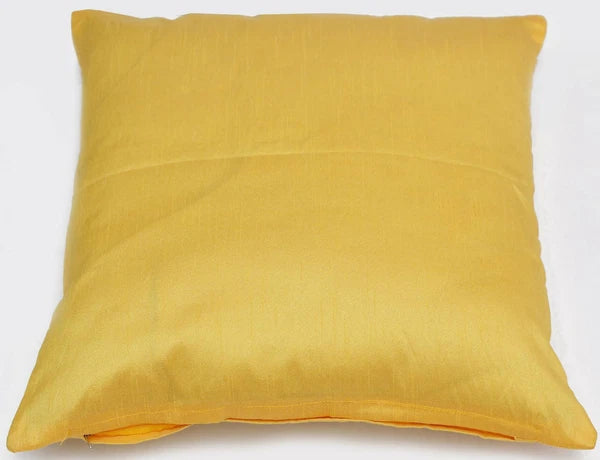 Ethnic 16 " Indian Decor Dupioni Brocade Silk Pillow/Cushion Throw Cover Yellow