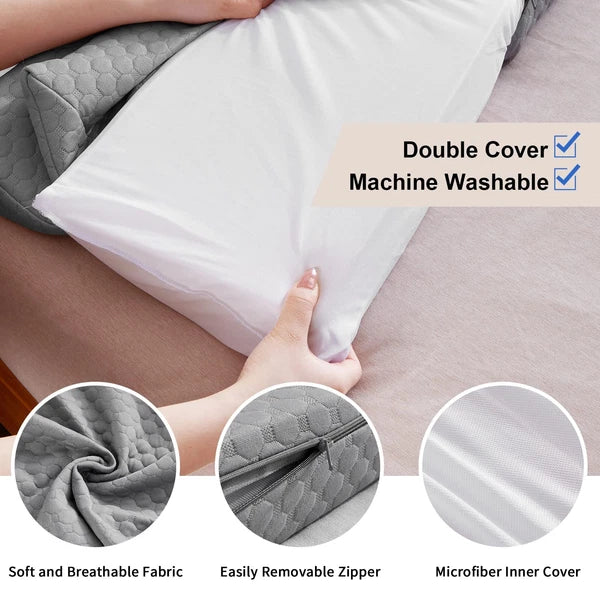 Queen Size Bed Wedge Pillow - Bed Gap Filler Mattress Wedge Headboard Pillow ...