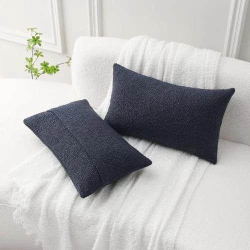 Pack of 2 Decorative Throw Pillow Covers 12x20 20" x 12" (Pack of 2) Navy Blue