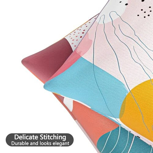 Throw Pillow Covers, 18x18 Inch Cotton Linen Pillow 2pcs-colorful Abstract Art