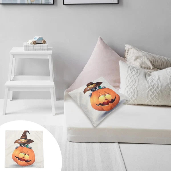 Pumpkin Cat Pillow Cover Child Cushion Halloween Pillowcase Throw