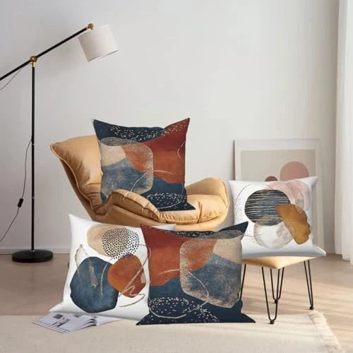 Abstract Boho Throw Pillow Covers 16''x16'' Set of 4, 16" x 16" (Pack of 4)