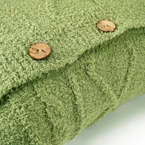 Pack of 2 Plush Throw Pillow Covers 20x20 Inch Soft Corduroy Striped Square