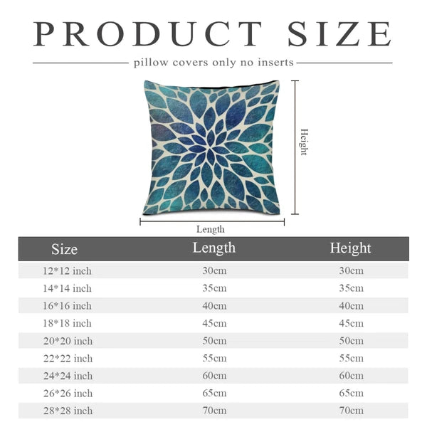 Navy Blue Teal Dahlia Pillow Covers 18X18''Spring Summer Floral Couch Pillow ...