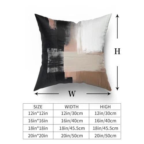 Black Brown Pillow Covers 18x18 Inch 18" x 18" (Pack of 2) Black White Brown