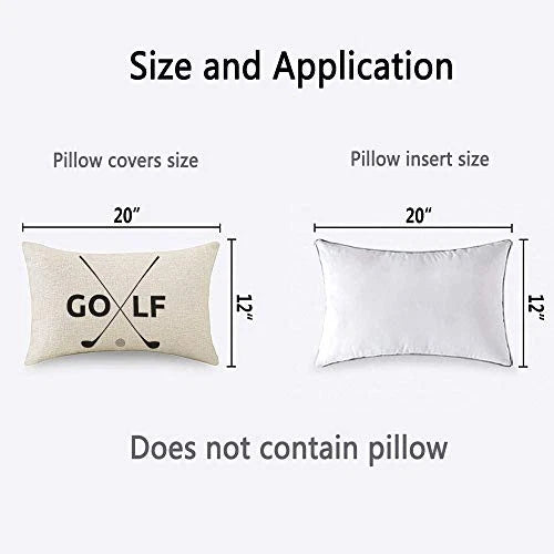 Golf Symbol Throw Pillow Cover Linen Fabric for Couch Bed Sofa Car Waist