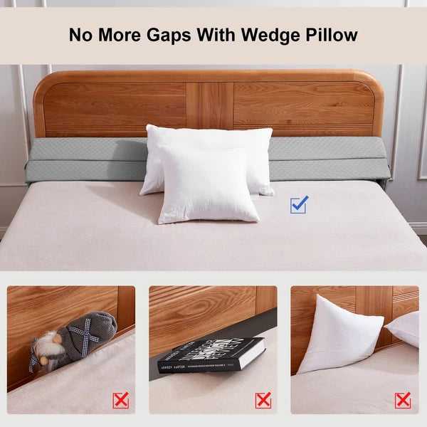Queen Size Bed Wedge Pillow - Bed Gap Filler Mattress Wedge Headboard Pillow ...