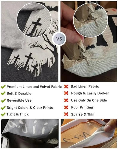 Halloween Velvet Throw Pillow Covers 18x18,Modern Soft Pillowcase Set of