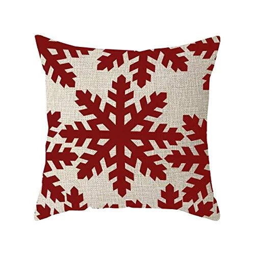 Christmas Snowflakes Throw Pillow Cover Beautiful Red Snowflakes 20" x 20" 12