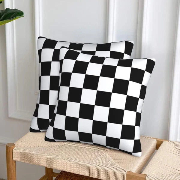 Checkered Pillow Covers 18x18 in 18" x (Pack of 2),
