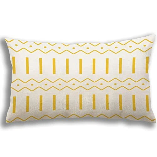 Lumbar Pillow Covers 12x20 Set of 4, Modern Sofa 12x20",Set of 4 A-yellow