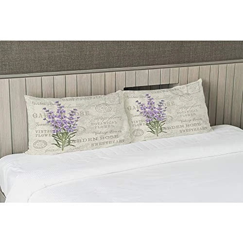 Throw Pillow Cover Vintage Flowers Lavender 30" x 20" (Pack of 1) Multi-a79