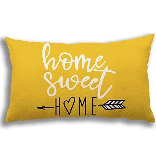 Lumbar Pillow Covers 12x20 Set of 4, Modern Sofa 12x20",Set of 4 A-yellow