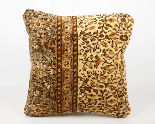 2 Set of Handmade Kilim Wool Jute Cushion Cover 16x16 Hand-woven Pillowscase