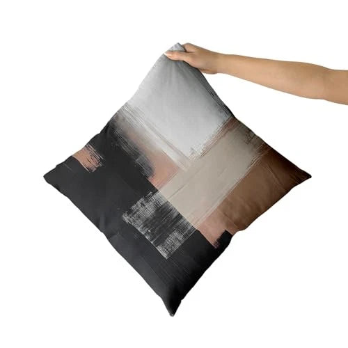 Black Brown Pillow Covers 18x18 Inch 18" x 18" (Pack of 2) Black White Brown